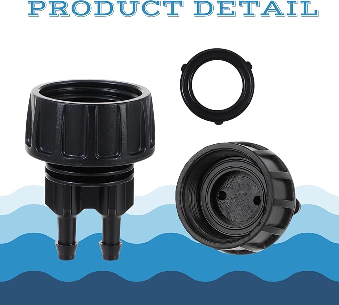 8pcs Garden Hose Adapters, 3/4'' Faucet Convert to 1/4'' Drip Irrigation Tubing, Drip Irrigation Hose Connectors for Outdoor Watering, Fittings with 8pcs Rubber Washers (2 Barbs)