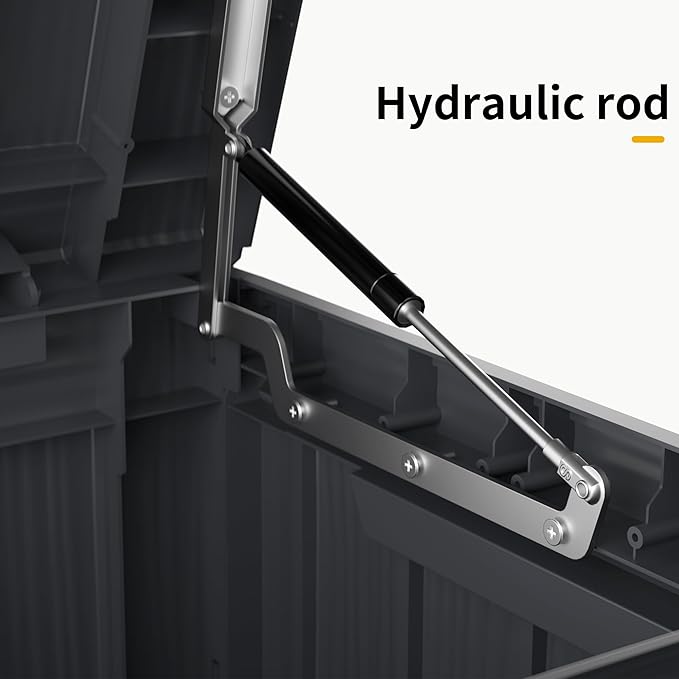 180 Gallon Resin Deck Box, Waterproof Outdoor Storage Bin for Patio Furniture, Pool Accessories, and Garden Tools, Lockable & UV-Resistant, Black