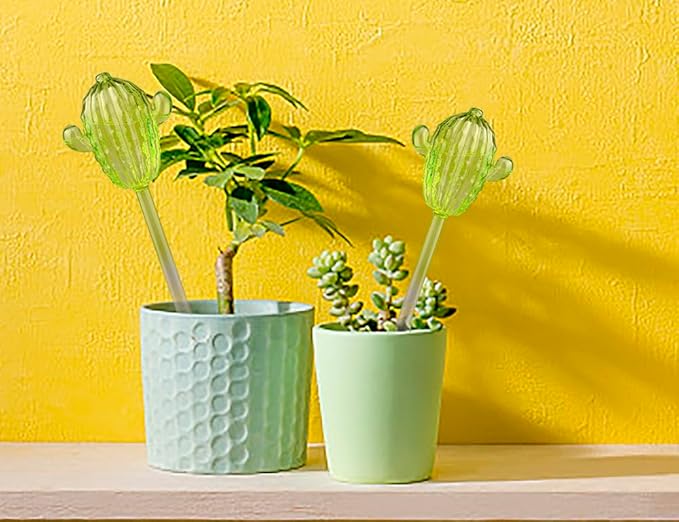 Ahhute Plant Watering Globes, Cactus Self Watering Globes, Glass Self Watering Planter Insert, Cacti Plant Watering Devices, Automatic Plant Waterer Indoor, Watering Bulbs, 2 Pack