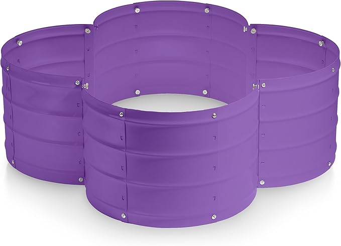 Galvanized Raised Garden Beds Outdoor // 3×3×1 ft Planter Raised Beds for Gardening, Vegetables, Flowers // Large Metal Garden Box (Purple) // Patented Tool-Free Design