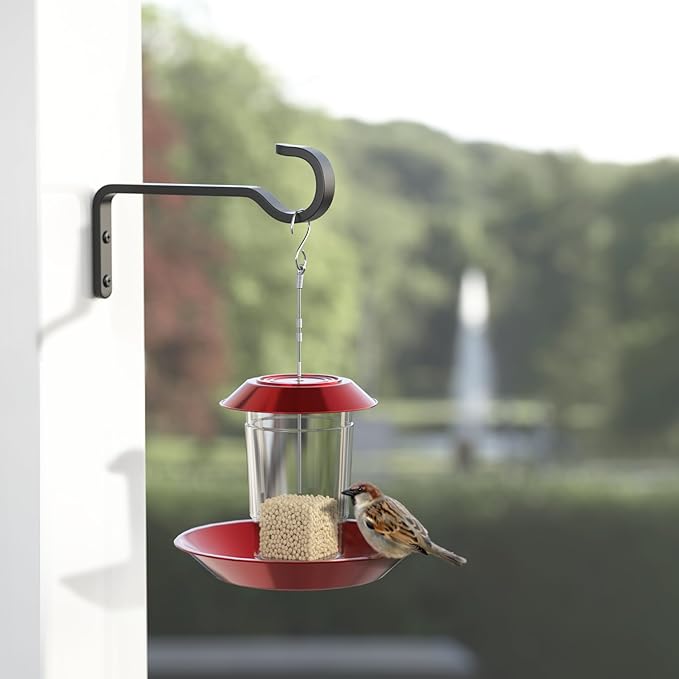 12 Inch Black Heavy Duty Outdoor Plant Hangers for Hanging Baskets, Iron Hanging Plant Brackets for Hanging Plants Outside, Metal Plant Hooks Plant Wall Hooks for Hanging Lantern, Bird Feeder (2 pcs)