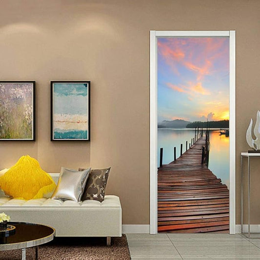 3D Door Stickers Murals - Peel and Stick Wallpaper - Self-Adhesive Decals - Removable PVC Waterproof - Bedroom, Living Room - 37.4" x 82.7"