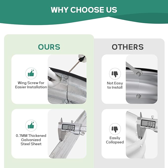 Galvanized Raised Garden Bed Outdoor - 4×2×1ft Planter Raised Beds for Gardening | Oval Metal Garden Planter Box with Safety Edging and Gloves for Vegetables Fruits and Flowers (Silver)