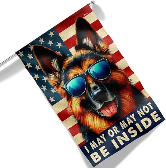 American Flag-Funny German Shepherd Dog American Flag TQN2748F, 3x5 ft. Flag-USA Flags Premium Polyester-Decorative Indoor Outdoor Flag