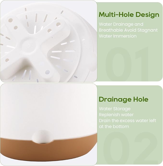 8.3 Inch Hanging Planter, 3 Pack Hanging Plastic Plant Self Watering Pot with Drainage Holes and Saucers, Hanging Baskets Flower Pots for Indoor Outdoor Garden Plants and Flowers-White