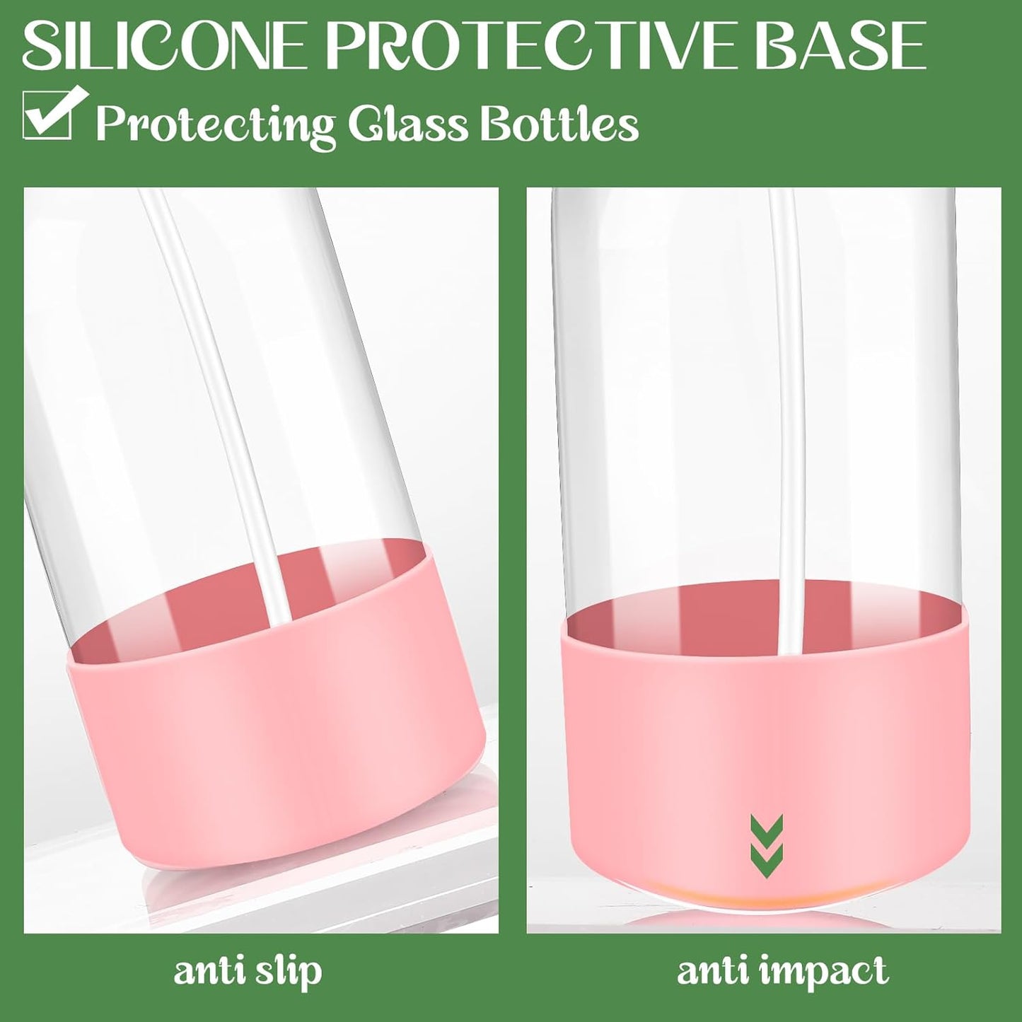 3 PACK/16 OZ Glass Spray Bottles with Upgraded Adjustable Spray Nozzle, Refillable Containers with Silicone Sleeve, Spray Bottle for Hair&Cleaning Solutions&Essential Oils-Pink Blue Gray