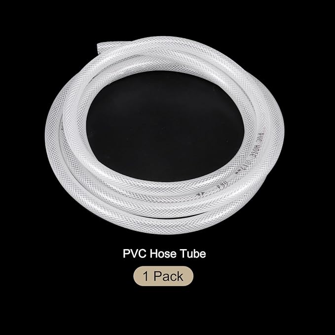 1/2" x 5/8" Braided Clear Plastic PVC Tubing 10ft High Pressure Flexible Reinforced Vinyl Tube, [for Garden Irrigation, Water Hose, Fish Tank, Water Transfer] - 12.7x15.9mm