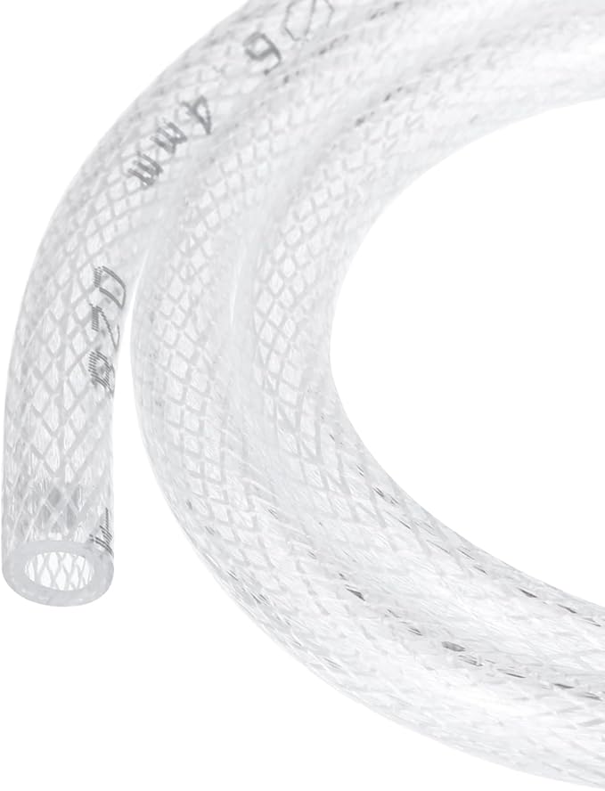 1/4" x 3/8" Braided Clear Plastic PVC Tubing 10ft High Pressure Flexible Reinforced Vinyl Tube, [for Garden Irrigation, Water Hose, Fish Tank, Water Transfer] - 6.4x9.5mm