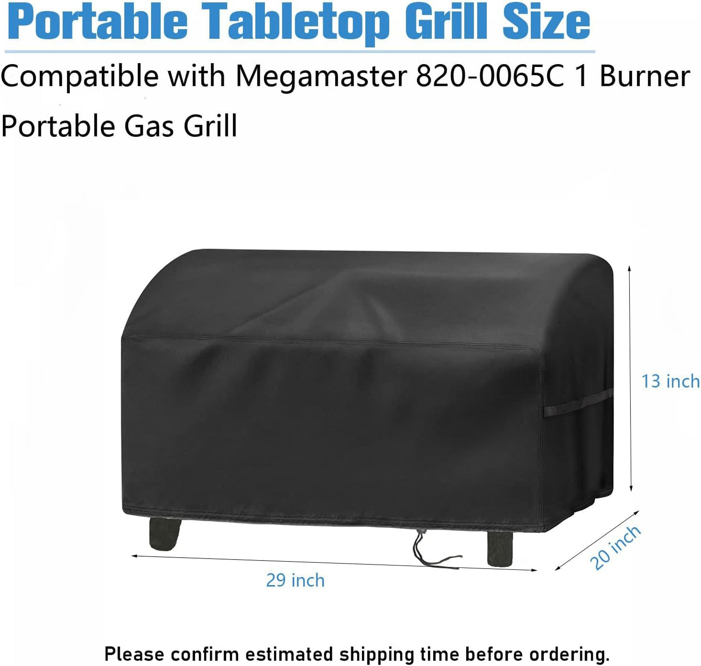 Grill Cover for Megamaster 1 Burner Portable Gas Grill,Waterproof Small Table Top BBQ Grill Cover,Heavy Duty 600D Outdoor Tabletop Grill Covers