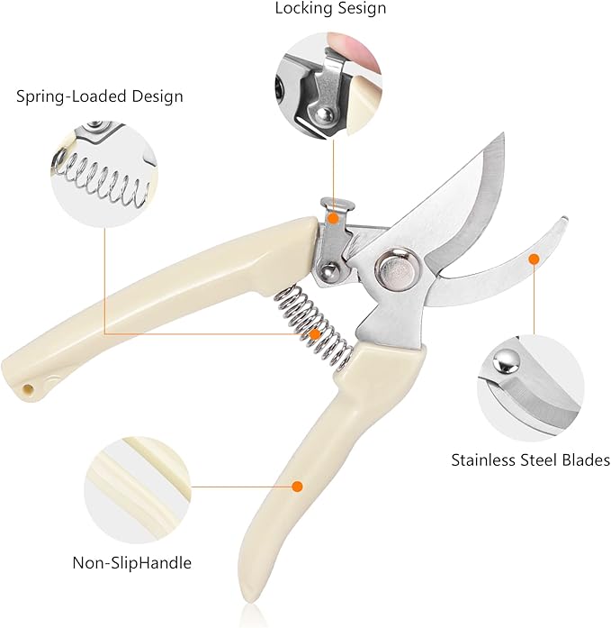 20 Pcs Garden Scissors for Plant, Tip Pruning Shears for Cutting Flowers, Trimming Plants, Bonsai and Fruits Picking (Bypass Blade Pruner)