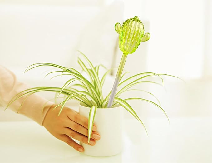 Ahhute Plant Watering Globes, Cactus Self Watering Globes, Glass Self Watering Planter Insert, Cacti Plant Watering Devices, Automatic Plant Waterer Indoor, Watering Bulbs, 2 Pack