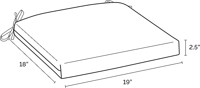 Arden Indoor/Outdoor Seat or Rocking Chair Cushion, 19 x 18, Water Repellent, Rain Proof, Fade Resistant Cushion for Rocking or Dining Chairs Clark Blue