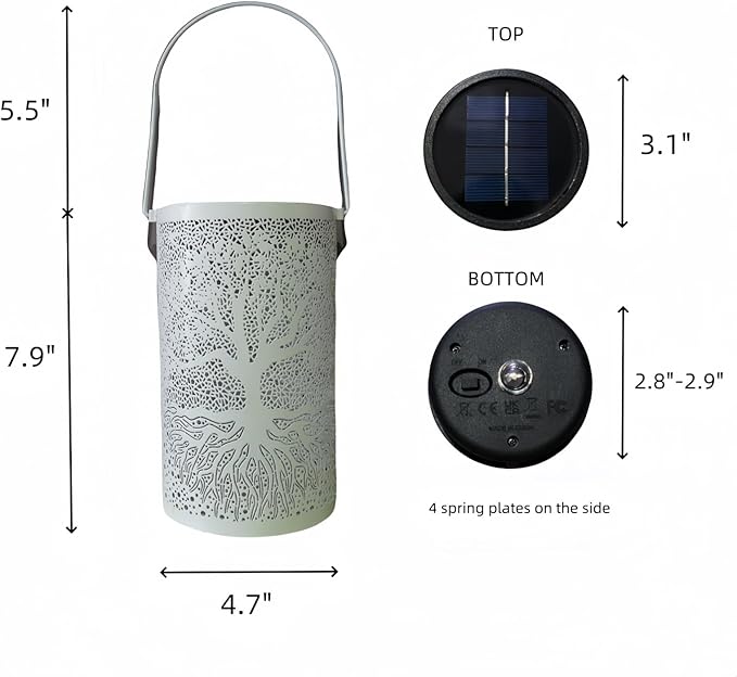 Holiday Decor, The Tree of Life Solar Lantern Outdoor Waterproof, Hanging Solar Light, Weather Resistant, Metal Garden Decor Outdoor, Thanksgiving Christmas Table Decor Indoor, Gifts for Women