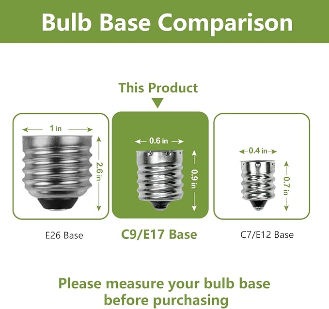 50Pack C9 Replacement LED Light Bulbs, Strawberry Christmas Bulb 2700K Soft White Shatterproof & Waterproof Outdoor String Light Bulbs, E17 Candelabra Base Edison Bulbs for Holiday Decoration