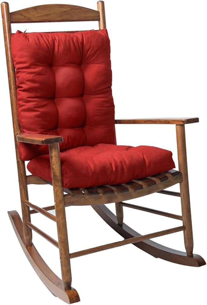 Indoor Outdoor Chair Cushion, 1 Pack Garden High Back Chair Cushions, Lounger Chair Pad, for Recliner Patio Chair, Burgundy