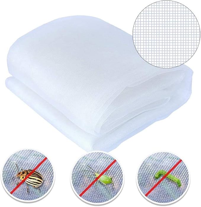 Agfabric Garden Netting 8'x30' Insect Pest Barrier Bird Netting for Garden Protection,Row Cover Mesh Netting for Vegetables Fruit Trees and Plants,White