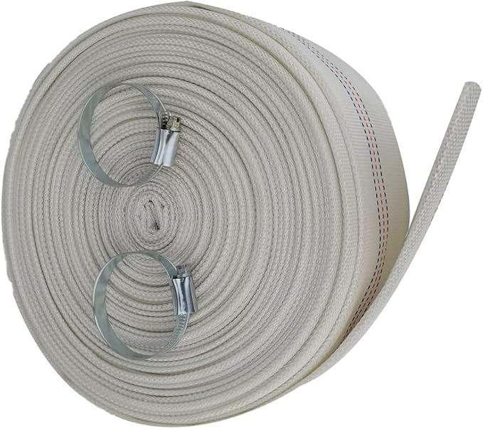 2"×98' Heavy Duty Backwash Water Hose with Clamps Fire Hose Lay-Flat Discharge Pumping Hose Garden Hose Pool Cleaning PVC Weather Resistant Hose for Home Agricultural Irrigation Water Transfer