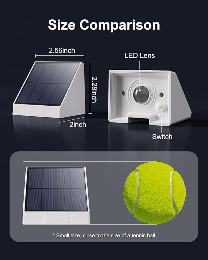 12 Pack Decorative Solar Powered Fence Lights Outdoor Waterproof with Warm White LED Spot Lens, for Outside Deck, Patio, Yard, Rail, Garage, Designed for Wall Lighting, Easy Install ( White Shell )