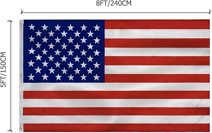 American Flag 5x8 Ft, USA US Flags Outdoor, Heavy Duty Durable, Embroidered Stars, Sewn Stripes and Brass Grommets