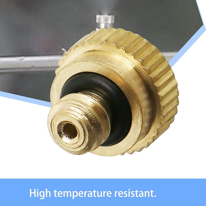 Aopin G 3/16 Brass Misting Nozzles 0.4mm / 0.015" Orifice Atomizing Mister Sprayer Nozzle Suitable For Outdoor Cooling,Garden Irrigation,Fountain, Crop Nutrient Injection, Greenhouse 8 Pcs