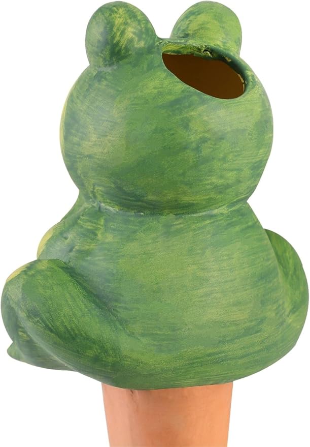 4-Pack Frog Plant Watering Globes Decorative Self Watering Spikes Planter Insert Terracotta Plant Watering Devices Automatic Plant Waterer for Indoor Outdoor Plants