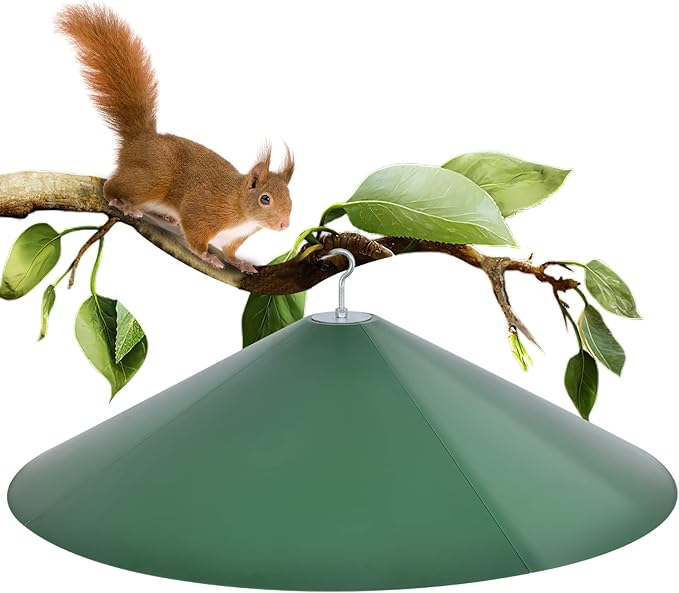 24-inch Large Outdoor Squirrel Baffles for Bird Feeders Pole, Two Way Use, Green Color