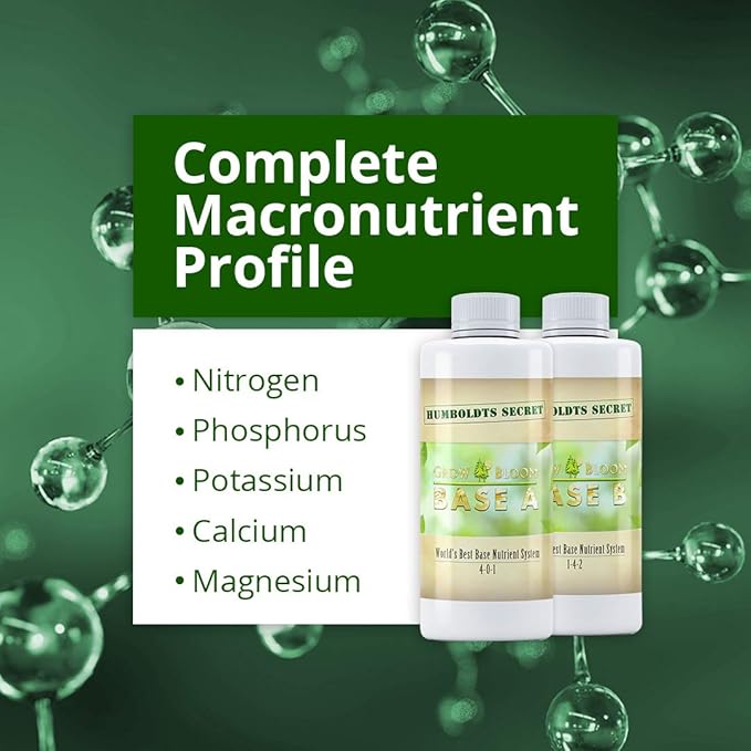 Humboldts Secret Set of A & B Liquid Hydroponics Fertilizer - World's Best Nutrient System – Hydroponic Nutrients for Outdoor, Indoor Plants – Supports Vegetative and Flowering Stages of Plants