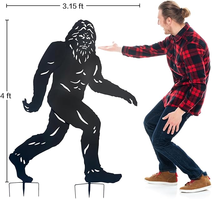 4ft Bigfoot Metal Outdoor Decor Big Foot Sasquatch Gifts for Men/Women Bigfoot Silhouette Statues for Yard Art, Patio, Lawn, Forests, Garden Decor, Yard Display, Garden Decorations
