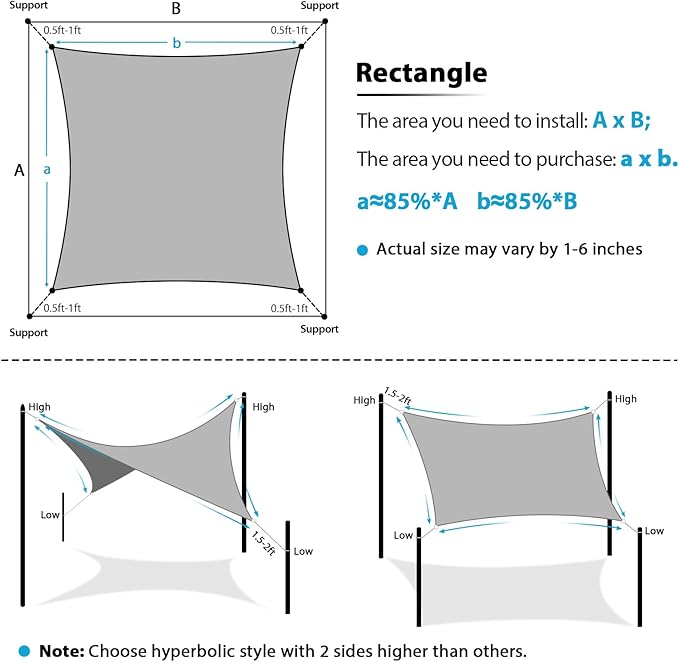 Amagenix Sun Shade Sail 8X24 Curved Edge Outdoor Shade Canopy Rust Red Breathable 95% UV Block Shade Cloth for Patio Garden Backyard (We Make Custom Size)