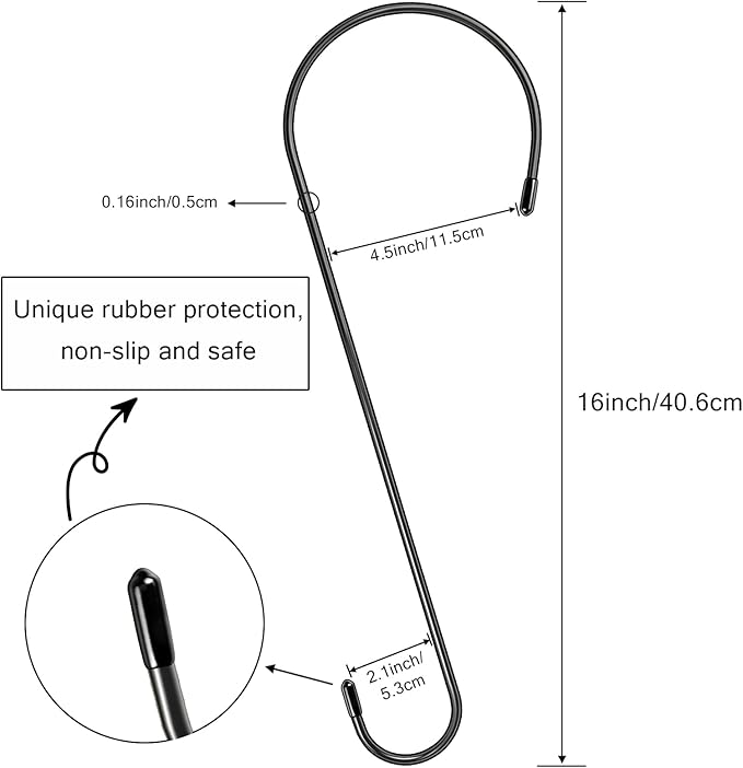 6 Pack 16 Inch Extra Large S Hooks for Hanging Plants, Rust-Proof Heavy Duty Tree Branch Hook Plant Hooks Outdoor for Hanging Bird Feeder,Patio,Indoor Uses