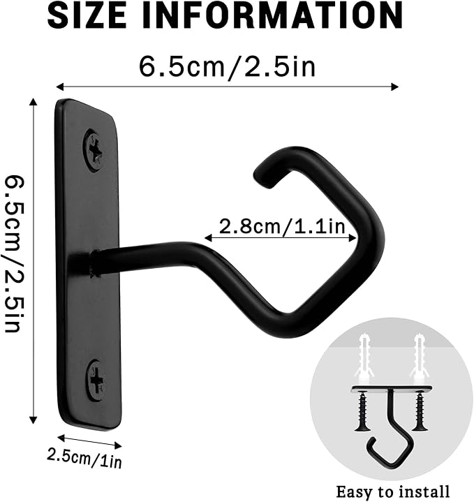 AJART Ceiling Hooks for Hanging Plants: Iron Plant Hanger for Wall Mount - 8 Pack/2.5 Inch Ceiling Hook for Indoor Use