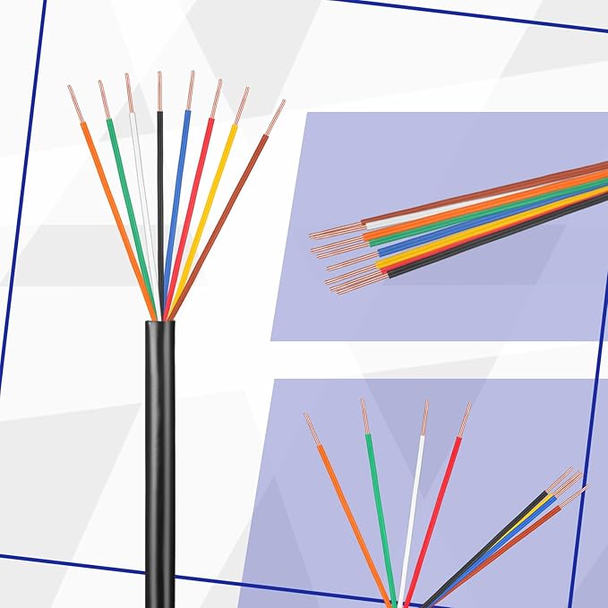 Hoolerry Solid Sprinkler System Wire 18 Gauge Irrigation Wire with UV Resistant PVC Jacket Sprinkler Cable for Underground Irrigation System Field Central Control System 30V, UL Listed (18/8, 50 Ft)