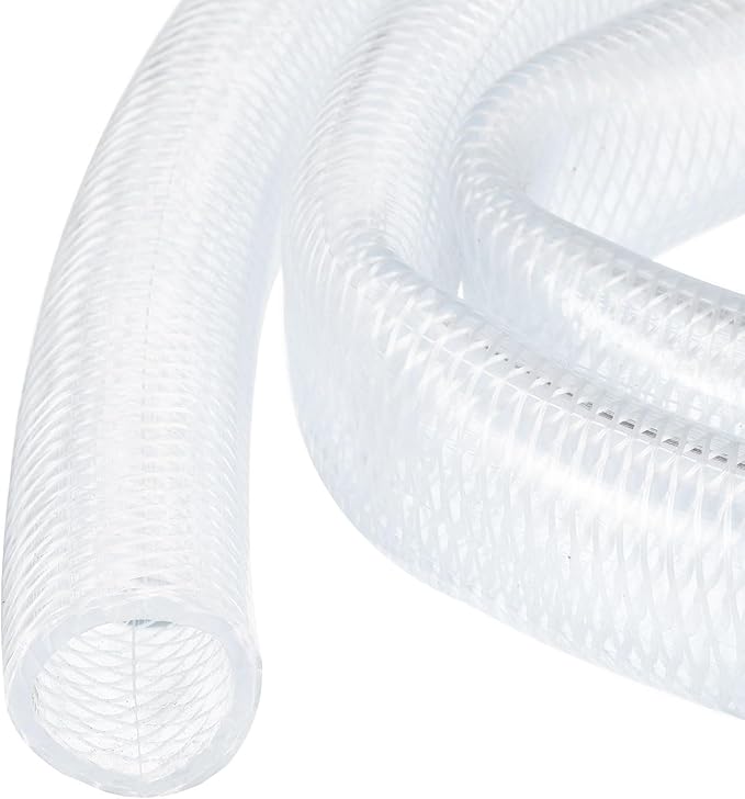 1" x 1 1/4" Braided Clear Plastic PVC Tubing 10ft High Pressure Flexible Reinforced Vinyl Tube, [for Garden Irrigation, Water Hose, Fish Tank, Water Transfer] - 25.4x31.8mm