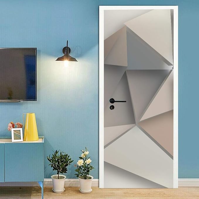3D Peel and Stick Murals - Three-dimensional Wallpaper Self-adhesive Decals Removable PVC Waterproof Door Poster for Bedroom Living Room Wall Decoration 33.9 x 78.7 inch