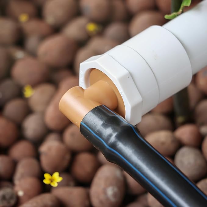 12 Pieces 3/4 Inch PVC to 1/2 Inch Drip Irrigation Adapter Fittings, 3/4" Male Pipe Thread(MPT) x 1/2" Drip Line Barbed Elbow Connectors 3/4-in PVC to 1/2-in Poly Tubing Adapter