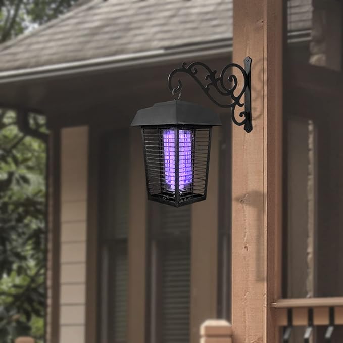 11-Inch Outdoor Decorative Metal Wall Hook for Hanging Lantern Plant Bird Feeder, Black