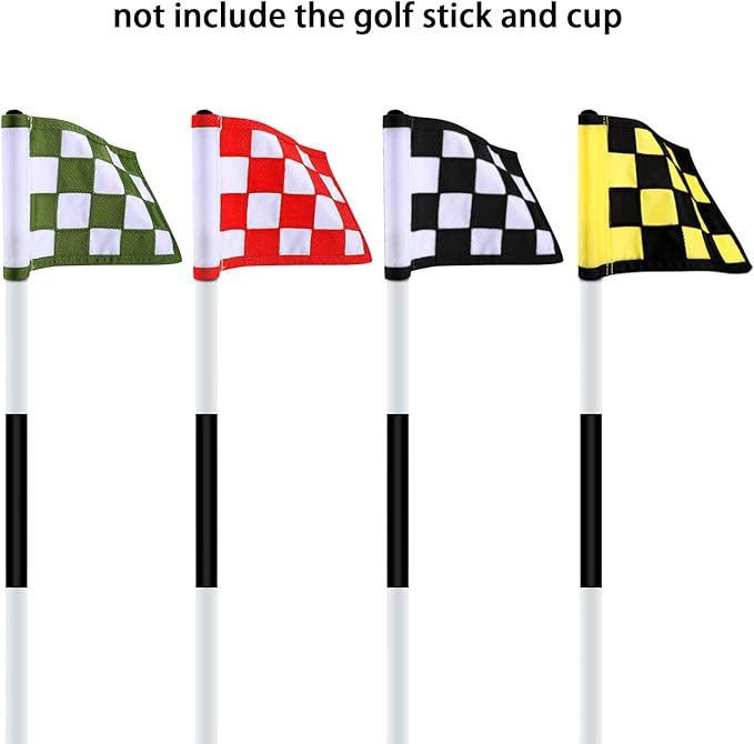 Golf Flag,Konday Checkered Training Putting Green Flags, Golf Target Flags for Indoor Outdoor Backyard Garden,8.7inch*6inch (4-pack)