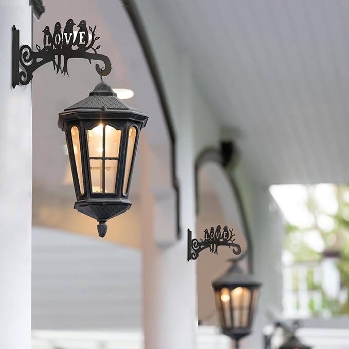 4-Pack Aesthetic Wall Plant Hanger Indoor and Outdoor – 10 Inch Metal Hanging Plant Bracket with Beautiful Bird Pattern – Heavy Duty Plant Hooks for Hanging Plants, Bird Feeder, Wind Chime, Lantern