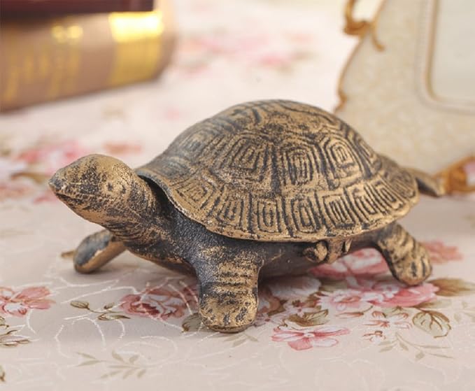 Garden Decoration Turtle Cast Iron Key Hider Stone Diversion Safe Key Outside Hider Hide-A-Key Holder Safely Hiding your Spare Keys for Outdoor Garden or Yard, Geocaching