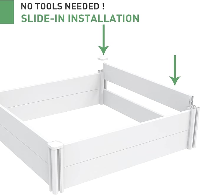 4' x 2' Vinyl Raised Garden Bed Screwless Planter Box for Gardening, Whelping Pen and More