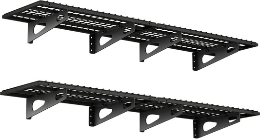 4-Pack 1.5x3FT Garage Shelving 17.7-inch-by-35.8-inch Wall Shelf Garage Storage Rack Wall Mounted Floating Shelves,Black