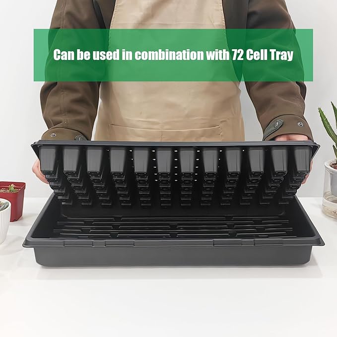 18Pcs 1020 Nursery Trays 10×20 Seedling Tray with Water Drainage Holes for Seeds Germination and Nursery 2.55" Deep (with Holes)