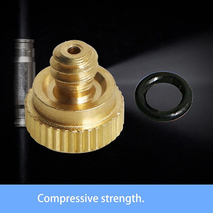 Aopin G 3/16 Brass Misting Nozzles 0.2mm / 0.008" Orifice Atomizing Mister Sprayer Nozzle Suitable For Outdoor Cooling,Garden Irrigation,Fountain, Crop Nutrient Injection, Greenhouse 8 Pcs