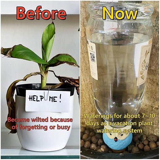 4 Pack Plant Watering Devices, Elephant Shape Terracotta Watering Spikes, Vacation Self Watering Planter Insert, Automatic Plant Waterer for Indoor Outdoor Plants