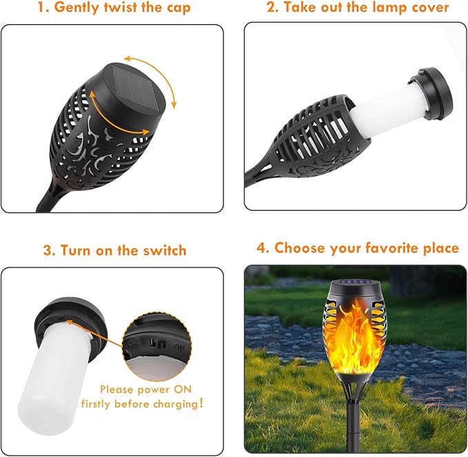 Albelt Solar Torch Lights Outdoor - 10 Pack With Flickering Flame for Garden Decor, Super Bright Waterproof for Outside Landscape Yard Party Decorations