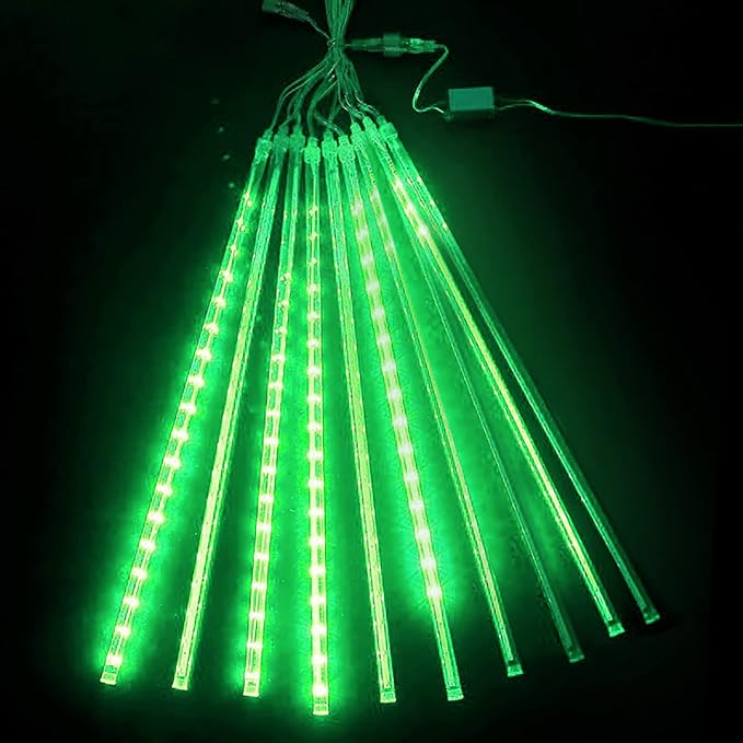 High Brightness 10 Tube 540 LED 20 Inch Meteor Shower Rain Lights Cascading Falling Rain Outdoor Lights for Christmas Roof Eaves Tree Decoration Icicle Raindrop