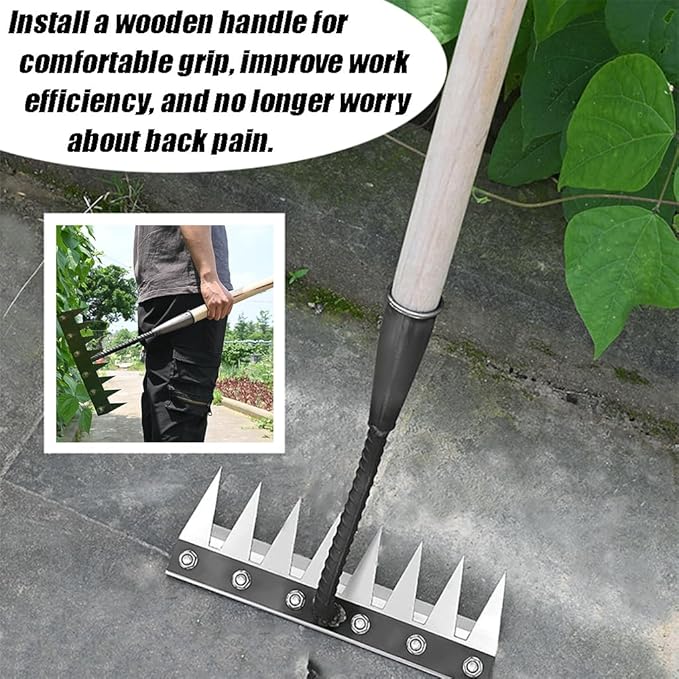 Gardening Hand Weeder Puller Tool, Manual Weeder with Detachable Blade Weeder Puller Tool,High-Carbon Steel Weed Removal Tool for Farm Lawn Garden, 5/6/7/8 Teeth Sizes (8 Teeth)