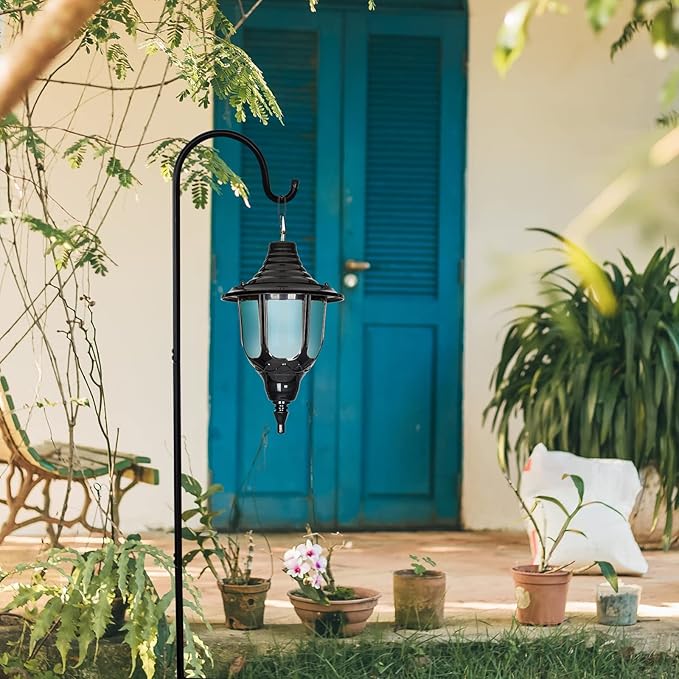 GOFORWILD Shepherd Hook 4 Pack Adjustable, 49 inches Tall, Made of Premium Metal for Garden Decor, Plant Hanger, Lantern Hook, Solar Light Hanging, 7014