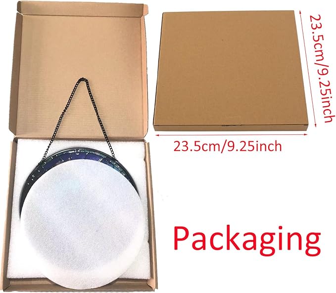 Hummingbirds and Flowers Pattern Hanging Stained Glass Suncatcher,Stained Glass Suncatchers for Windows,20cm/7.87inch Hand-Painted Sun Catcher Garden Painted Glass Panel Decor Themed Gift