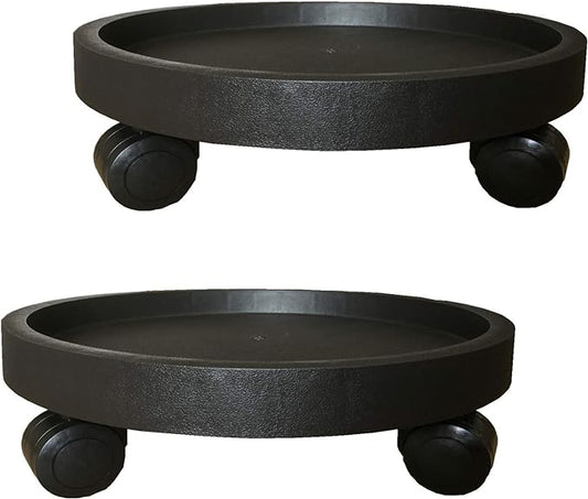 2 Pack of 12.6 Inch Heavy Duty Plant Caddy with Wheels,Rolling Plant Stand Pot Trolley,Wheeled Planter Saucer Tray,Potted Flower Mover Dolly with Casters Round Coaster for Indoor Outdoor